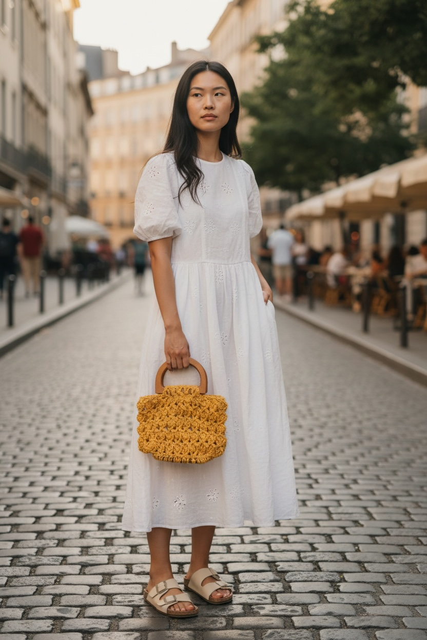Small Mustard Yellow Crochet Purse with Wooden Handles | Petite Retro-Style Handcrafted Bag