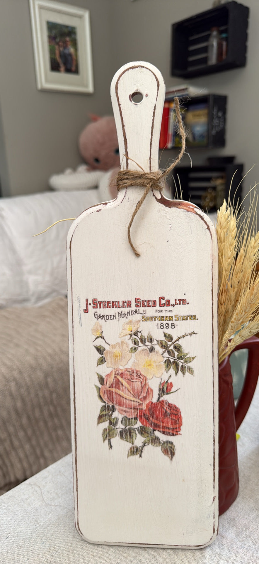 Tall Off-White Chippy Decorative Cutting Board | Vintage Seed Co. Kitchen Decor