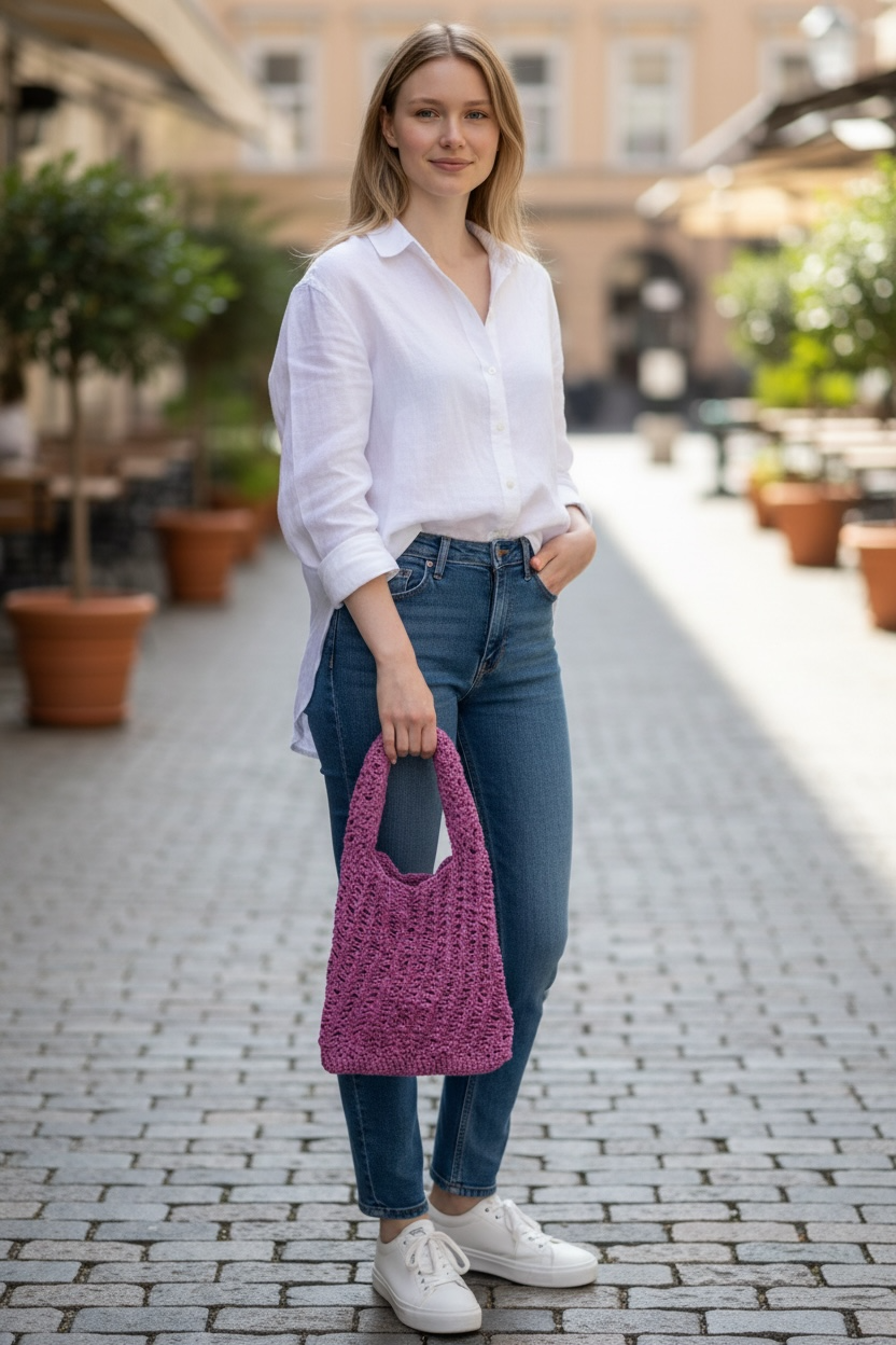 Luxurious Magenta Hand-Crocheted Mini Purse – Ultra Soft Edition