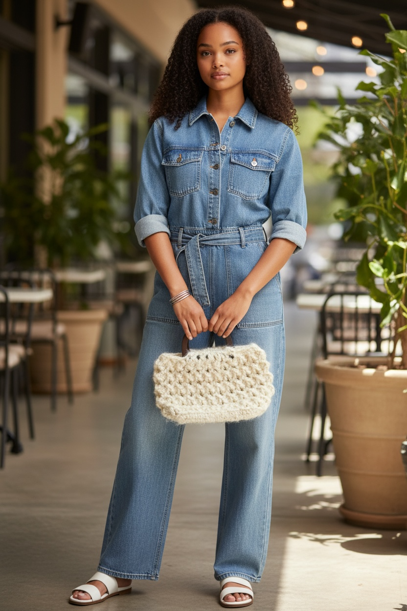 Cream Soft Crochet Clutch Bag | Handmade Evening Purse with Natural Wood Handles