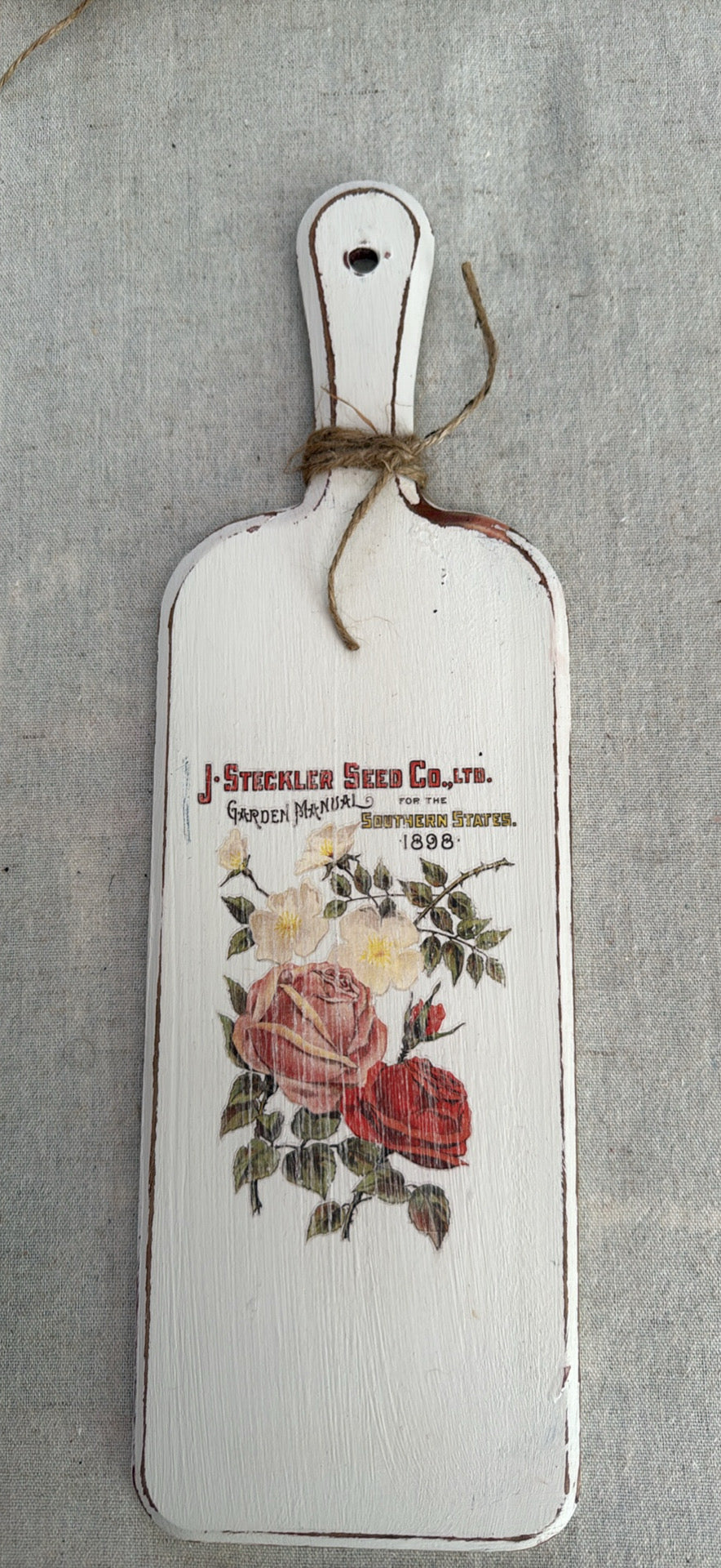 Tall Off-White Chippy Decorative Cutting Board | Vintage Seed Co. Kitchen Decor