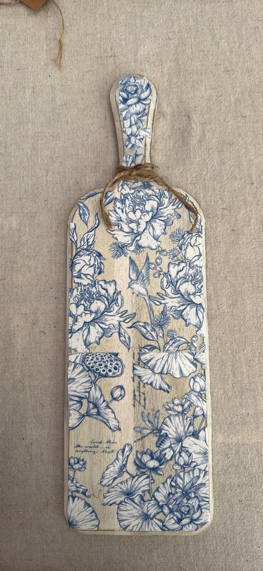 Heritage Blue Floral Tall Wooden Display Board
