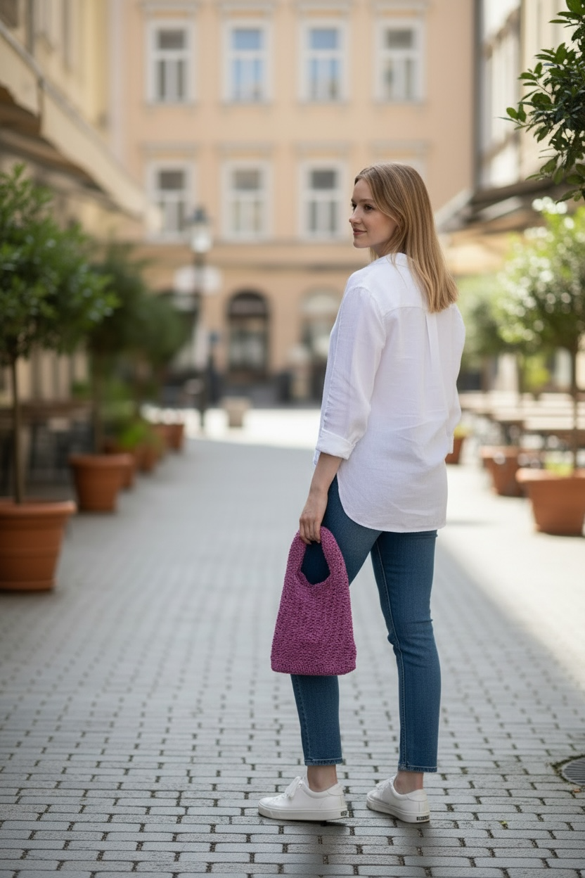 Luxurious Magenta Hand-Crocheted Mini Purse – Ultra Soft Edition