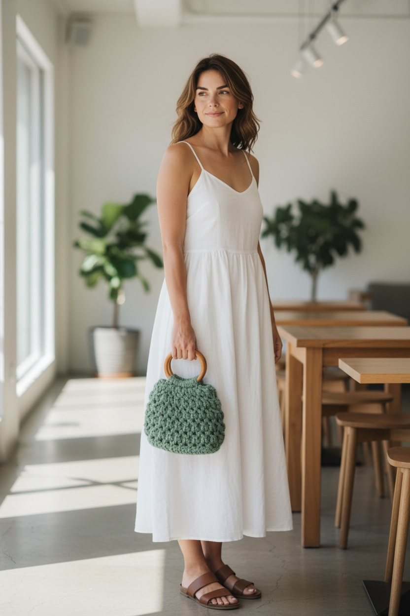 Artisan Soft Crochet Mini Bag in Moss