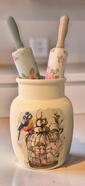 Beautifully customized Jar with two Decorated Rolling pins